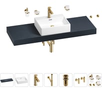Раковина Wellsee 50 см со столешницей 140 см Graceful Pro 201012583 в наборе 10 в 1