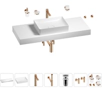 Раковина Wellsee 50 см со столешницей 120 см Pure BY 201011399 в наборе 10 в 1