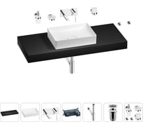 Раковина Wellsee 50 см со столешницей 120 см Pure BY 201011426 в наборе 9 в 1