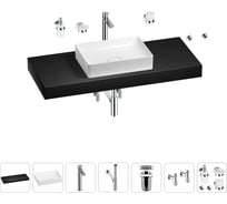 Раковина Wellsee 50 см со столешницей 120 см Pure BY 201011411 в наборе 10 в 1