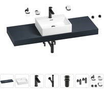 Раковина Wellsee 50 см со столешницей 140 см Graceful Pro 201012582 в наборе 10 в 1