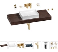 Раковина Wellsee 50 см со столешницей 120 смPure BY201011383 в наборе 9 в 1 201011383