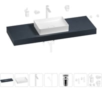 Раковина Wellsee 50 см со столешницей 140 см Pure BY 201011455 в наборе 10 в 1