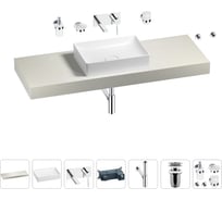 Раковина Wellsee 50 см со столешницей 140 смPure BY201011446 в наборе 9 в 1 201011446
