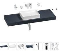 Раковина Wellsee 50 см со столешницей 140 см Pure BY 201011461 в наборе 9 в 1