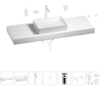 Раковина Wellsee 50 см со столешницей 140 см Pure BY 201011515 в наборе 10 в 1