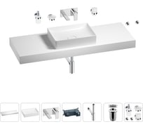Раковина Wellsee 50 см со столешницей 140 см Pure BY 201011521 в наборе 9 в 1