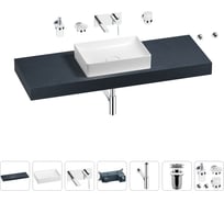 Раковина Wellsee 50 см со столешницей 140 см Pure BY 201011466 в наборе 9 в 1