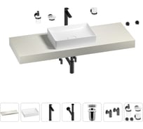 Раковина Wellsee 50 см со столешницей 140 смPure BY201011432 в наборе 10 в 1 201011432