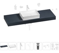 Раковина Wellsee 50 см со столешницей 140 см Pure BY 201011460 в наборе 10 в 1