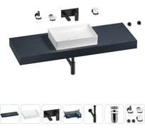 Раковина Wellsee 50 см со столешницей 140 см Pure BY 201011462 в наборе 9 в 1