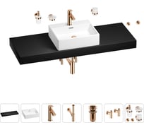 Раковина Wellsee 50 см со столешницей 140 см Graceful Pro 201012624 в наборе 10 в 1