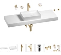 Раковина Wellsee 50 см со столешницей 140 см Pure BY 201011513 в наборе 10 в 1