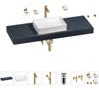 Раковина Wellsee 50 см со столешницей 140 см Pure BY 201011453 в наборе 10 в 1