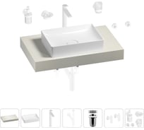 Раковина Wellsee 50 см со столешницей 80 см Pure BY в наборе 10 в 1 201011075