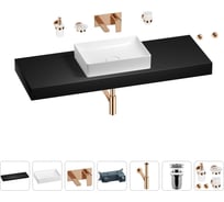 Раковина Wellsee 50 см со столешницей 140 см Pure BY 201011544 в наборе 9 в 1