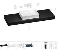 Раковина Wellsee 50 см со столешницей 140 см Pure BY 201011545 в наборе 9 в 1