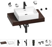 Раковина Wellsee 50 см со столешницей 80 см Graceful Pro в наборе 10 в 1 201012427