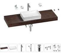 Раковина Wellsee 50 см со столешницей 140 см в наборе 10 в 1 Pure BY 201011491