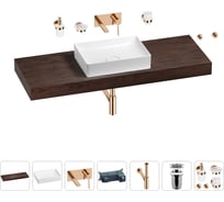 Раковина Wellsee 50 см со столешницей 140 см Pure BY в наборе 9 в 1 201011509