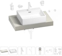 Раковина Wellsee 50 см со столешницей 80 см Graceful Pro в наборе 10 в 1 201012400