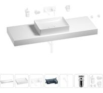 Раковина Wellsee 50 см со столешницей 140 см Pure BY 201011530 в наборе 9 в 1
