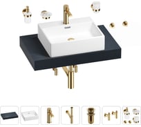 Раковина Wellsee 50 см со столешницей 80 см Graceful Pro в наборе 10 в 1 201012408