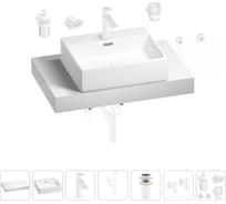 Раковина Wellsee 50 см со столешницей 80 см Graceful Pro в наборе 10 в 1 201012435