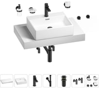 Раковина Wellsee 50 см со столешницей 80 см Graceful Pro в наборе 10 в 1 201012437