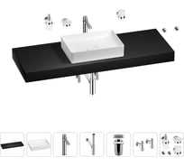 Раковина Wellsee 50 см со столешницей 140 см Pure BY 201011536 в наборе 10 в 1