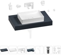 Раковина Wellsee 50 см со столешницей 80 см Pure BY в наборе 9 в 1 201011105