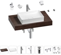 Раковина Wellsee 50 см со столешницей 80 см Pure BY в наборе 10 в 1 201011136