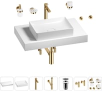 Раковина Wellsee 50 см со столешницей 80 см Pure BY в наборе 10 в 1 201011153