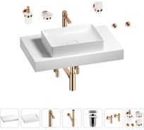 Раковина Wellsee 50 см со столешницей 80 см Pure BY в наборе 10 в 1 201011159