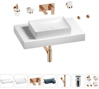 Раковина Wellsee 50 см со столешницей 80 см Pure BY в наборе 9 в 1 201011164