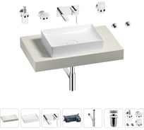 Раковина Wellsee 50 см со столешницей 80 см Pure BY в наборе 9 в 1 201011086