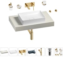 Раковина Wellsee 50 см со столешницей 80 см Pure BY в наборе 9 в 1 201011088