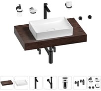 Раковина Wellsee 50 см со столешницей 80 см Pure BY в наборе 10 в 1 201011132