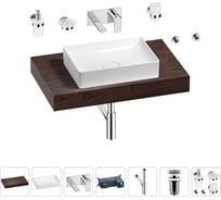 Раковина Wellsee 50 см со столешницей 80 см Pure BY в наборе 9 в 1 201011141