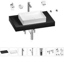 Раковина Wellsee 50 см со столешницей 80 см Pure BY в наборе 10 в 1 201011171