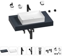 Раковина Wellsee 50 см со столешницей 80 см Pure BY в наборе 10 в 1 201011097