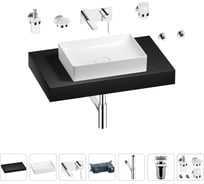 Раковина Wellsee 50 см со столешницей 80 см Pure BY в наборе 9 в 1 201011186