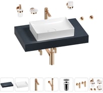 Раковина Wellsee 50 см со столешницей 80 см Pure BY в наборе 10 в 1 201011099