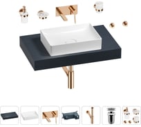 Раковина Wellsee 50 см со столешницей 80 см Pure BY в наборе 9 в 1 201011109