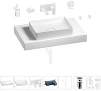 Раковина Wellsee 50 см со столешницей 80 см Pure BY в наборе 9 в 1 201011165