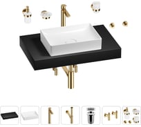 Раковина Wellsee 50 см со столешницей 80 см Pure BY в наборе 10 в 1 201011173