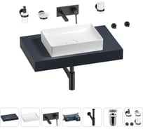 Раковина Wellsee 50 см со столешницей 80 см Pure BY в наборе 9 в 1 201011107