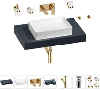 Раковина Wellsee 50 см со столешницей 80 см Pure BY в наборе 9 в 1 201011103