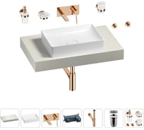 Раковина Wellsee 50 см со столешницей 80 см Pure BY в наборе 9 в 1 201011089
