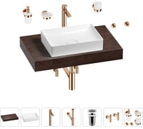 Раковина Wellsee 50 см со столешницей 80 см Pure BY в наборе 10 в 1 201011134